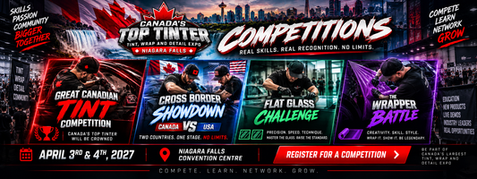 The four competitions at the Canadian Tint Expo & Competition 2027, including the Wrap Competition